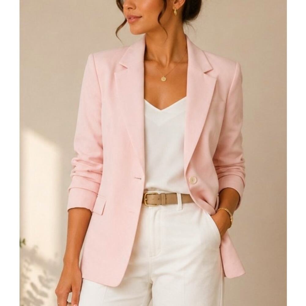 Vintage Due per Due Blazer Size 10 Pastel Pink Old Money Feminine Preppy Classic